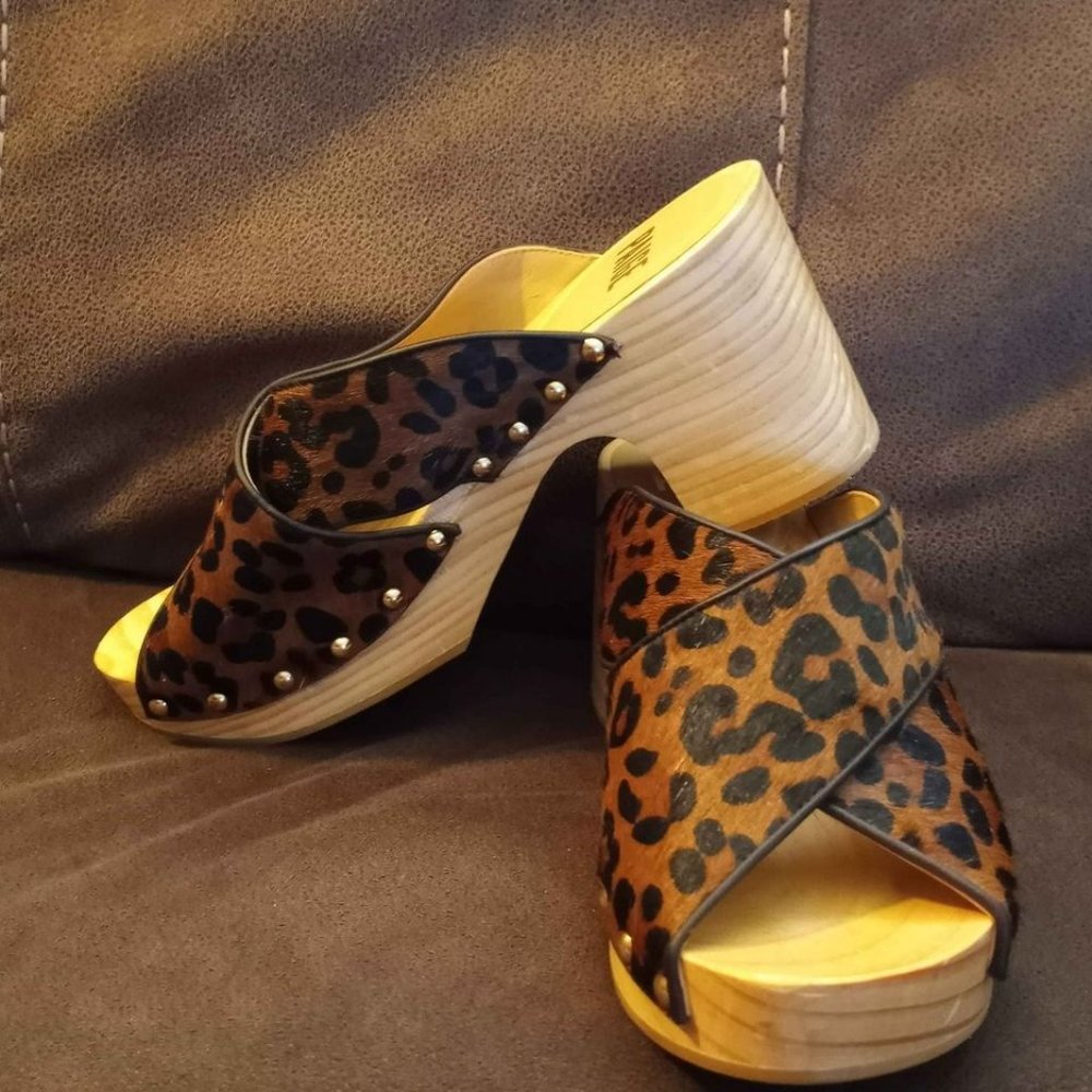 PAIGE Jules Genuine Calf Hair Mule Shoes size 6.5 - Picture 6 of 10
